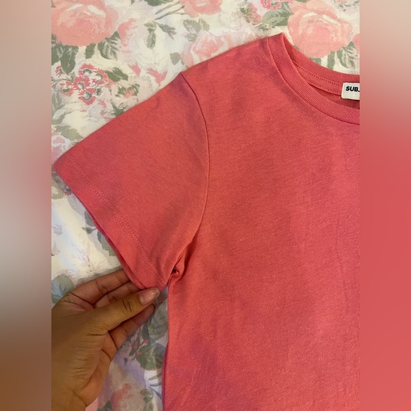 NWT Sub_Urban Riot Pink Shirt with Heart size Small - Picture 3 of 6